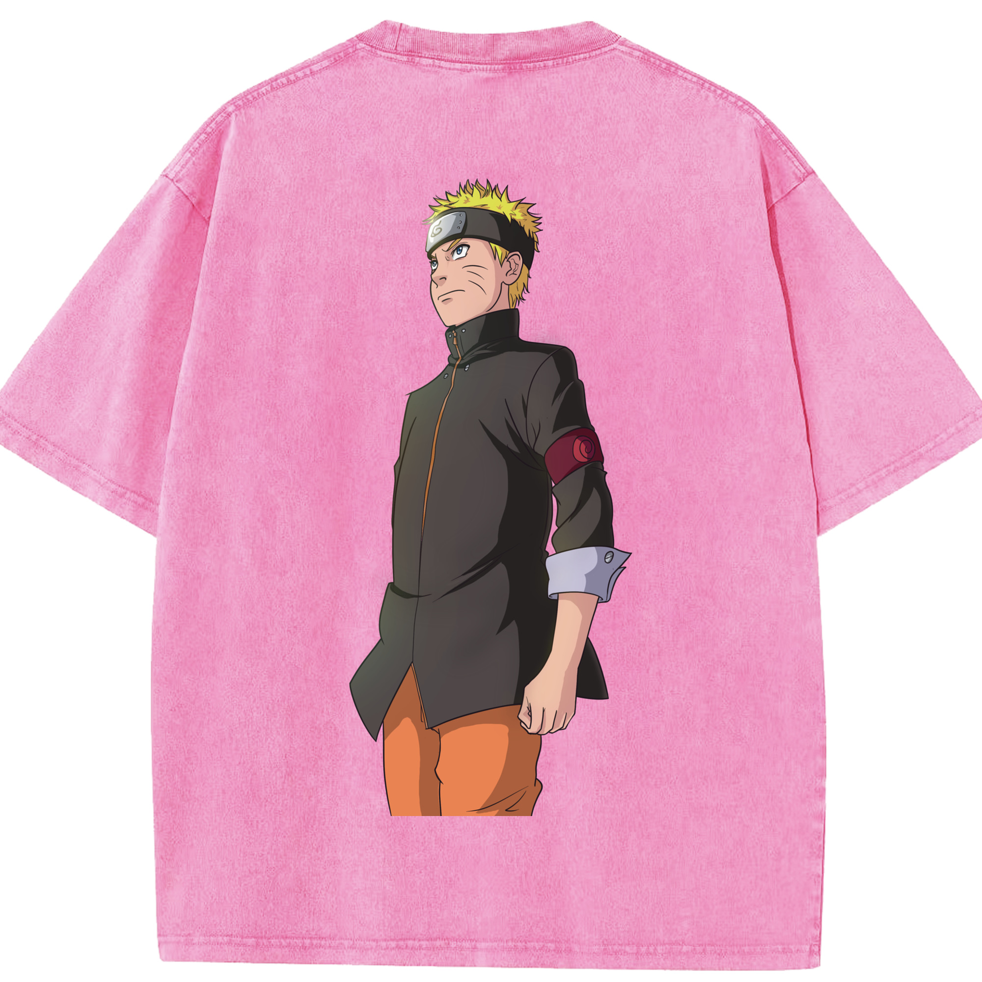 （画像用） NARUTO -ナルト- うずまき ナルト Uzumaki Naruto 綿100% ヴィンテージ風 半袖Tシャツ（背面プリント）
